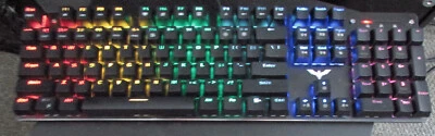 Havic Rainbow Backlit Wired USB MECHANICAL GAMING KEYBOARD Model HV-KB393L - Image 1 of 4