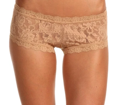 Pantalón corto Hanky Panky Signature de encaje bronceado para mujer talla XS L57046 Foto 1 de 2
