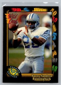 1991 Wild Card NFL Detroit Lions Football Card #89 Barry Sanders Free S/H