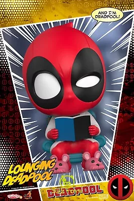 3" Hot Toys Marvel Deadpool Lounging Deadpool Cosbaby Cosb485 Bobble Head Model - Image 1 of 2