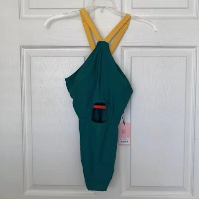 Juicy Couture One Piece Medium Halter Sexy Swimsuit Green Cutout - Image 1 of 4