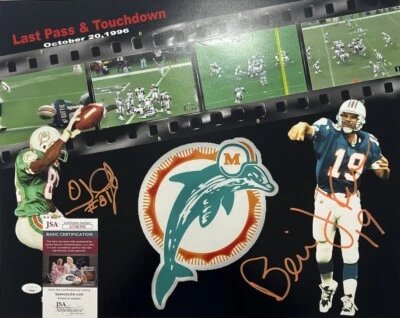 0J McDuffie & Bernie Kosar Miami Dolphins Signed Autographed 16x20 Photo JSA COA Foto 1 de 4