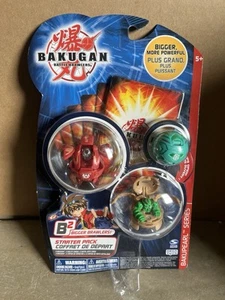 Bakugan B2 Starter Pack BakuPearl Red Pryus Warius Bronceado Marrón Martillo Gorem Nuevo - Imagen 1 de 2