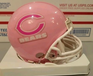 Chicago Bears Pink Breast Cancer Awareness Mini Football Helmet — Used Riddell  - Picture 1 of 4