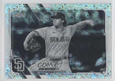 2021 Topps Chrome Black and White Mini-Diamond Refractor Ryan Weathers Rookie RC - Image 1 of 2