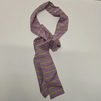 Bufandas Symphony de colección 100 % seda a rayas bufanda ajustada púrpura tostado Foto 1 de 4