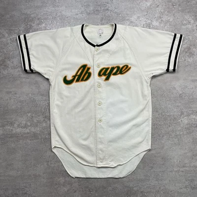 RARE VTG 90s 00s BAPE A BATHING APE BASEBALL JERSEY SIZE M MADE IN JAPAN - Image 1 of 4