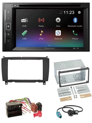 Pioneer Bluetooth MP3 USB 2DIN DAB DVD Autoradio für Mercedes CLK C209 A209 04-1 - Bild 1 von 4
