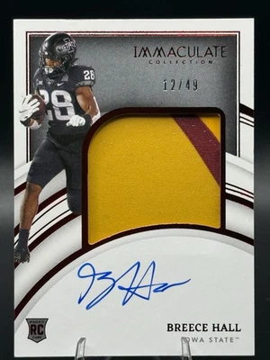 2022 Panini Immaculate Collection Breece Hall Rookie Patch Auto /49 - Image 1 of 2