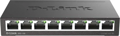 D-Link DGS 108 8 Port Gigabit Ethernet Switch Unmanaged, Plug & Play Black  - Image 1 of 4