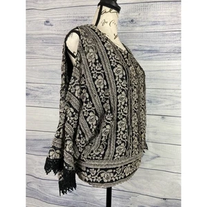 Top A'reve Floral Dolman Manga Kimono Mujer Talla M Encaje Volantes Forrado Mezcla Medios - Imagen 1 de 13