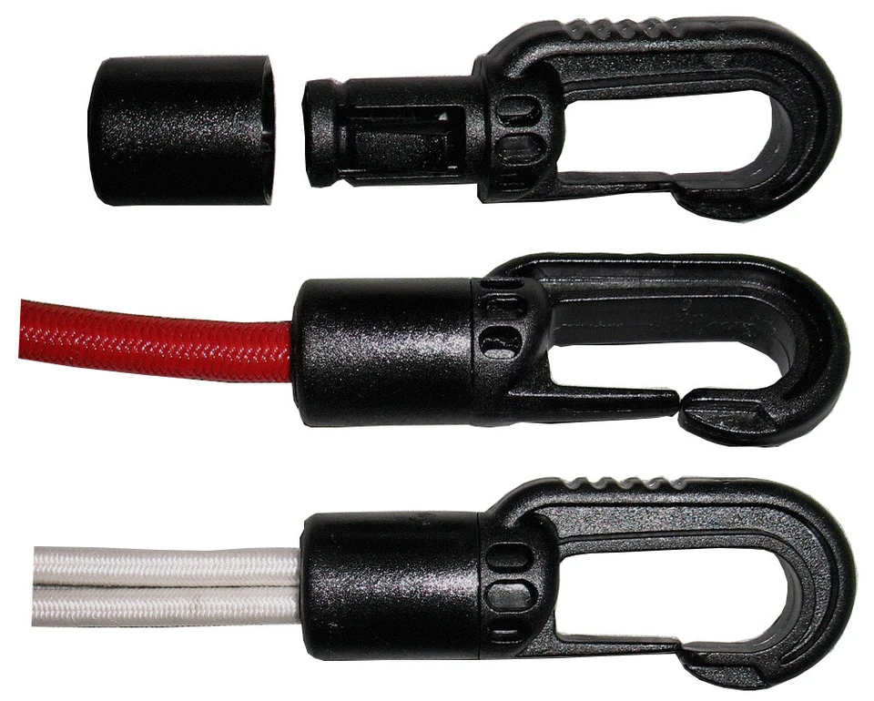 Quick-Fit Hooks for 8mm (or 2x5mm) bungee / elastic shock cord / rope - Image 1 of 2