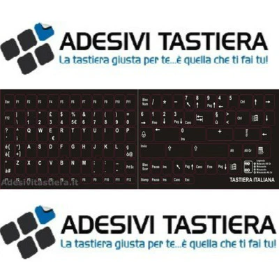 ADESIVI STICKERS KEYBOARD TASTIERA COMPLETA CON TUTTI I TASTI DELLA TASTIERA ITA - Immagine 1 di 3