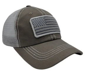 USA Flag Patch Soft Herringbone Cotton Cap Trucker Hat - 9 Colors! - Picture 1 of 45