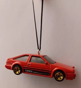 Toyota AE86 Sprinter Trueno Decorazione Auto Natale Personalizzata 1/64 Die-cast Rosso - Foto 1 di 2
