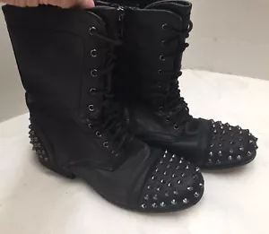 Women’s Call It Spring Black Silver Zip Up Calf High Boots Size 6 Look👀 - Picture 1 of 10