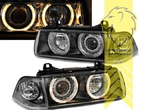 DEPO Angel Eyes Scheinwerfer für BMW E36 Limousine Touring Compact schwarz - Bild 1 von 5