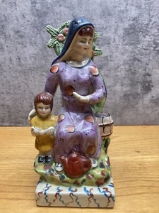 Antique Staffordshire the Widow and Child Figurine - Picture 1 of 6