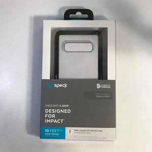 Speck Presidio V-GRIP case for Samsung S10+/S10 Plus - Black / Clear - Picture 1 of 4