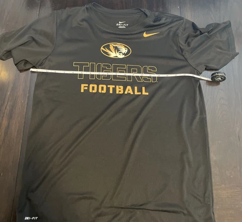 Missouri Tigers Nike Shirt Dri Fit Kids XL Black & Yellow Football Short Sleeve Cover
