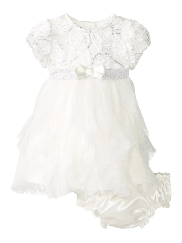 Vestido Roseta Blanco Nannette Infantil Niñas Navidad Formal Fiesta Vestido Foto 1 de 1