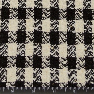 Black & White Checks Matka Silk 100% Raw Silk Fabric, 44" W, By Yard (WT-263) - Image 1 of 4
