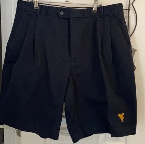 University of West Virginia Men’s Navy Blue with Gold Logo Shorts Sz 38 New Cover