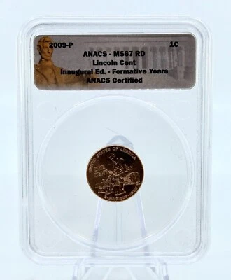 2009-P ANACS MS67 RD Lincoln Cent Formative Years Inaugural Edition - Image 1 of 2
