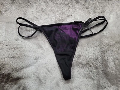 NUEVO SIN ETIQUETAS Bragas Vassarette Vintage Púrpura Negro Malla Doble Correa Tanga Talla 6 LO ÚLTIMO Foto 1 de 4