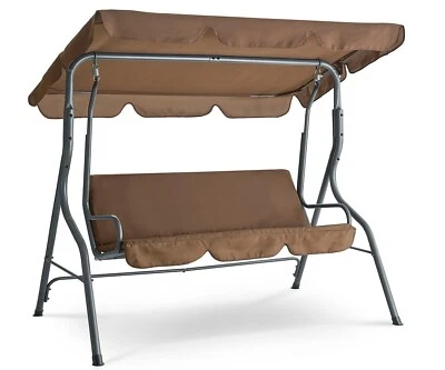 MAT Hollywoodschaukel 3-Sitzer Gartenschaukel mit Dach, Stahl Schaukelbank, Schaukel