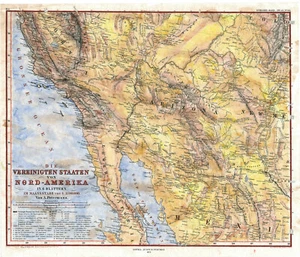 Arizona Baja California New Mexico Südwesten Karte Kunstdruck Poster Wanddeko - Bild 1 von 5