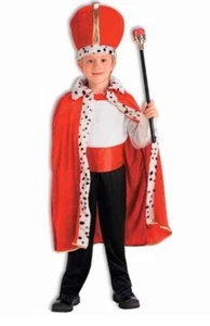 Disfraz de bata y corona de rey para niño - Imagen 1 de 1