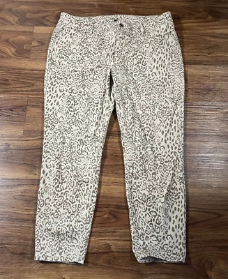 White House Black Market Cintura Média The Skinny Crop Estampa Chita Feminina 14 Bronzeada - Imagem 1 de 4