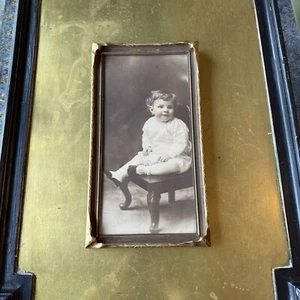 Antique Gold Pie Crust Dough Batwing Picture Frame 17.5"x9.5" - Picture 1 of 8