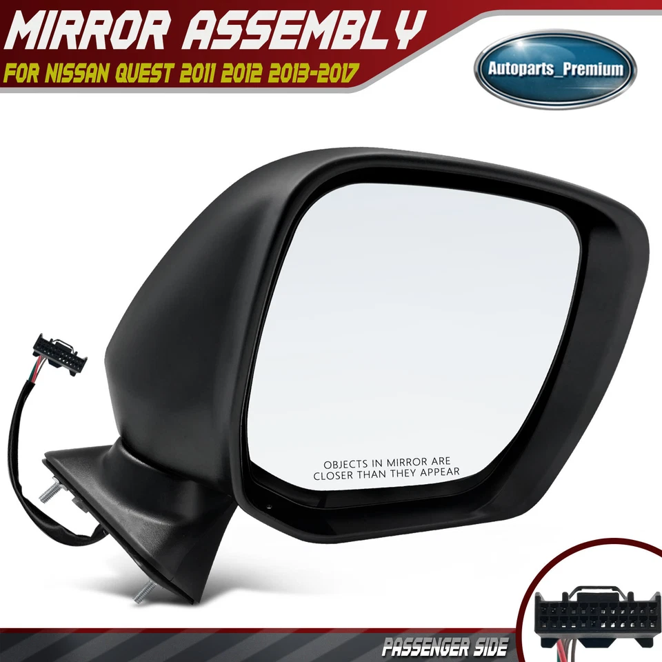 Espejo retrovisor plegable manual lateral del pasajero con calefacción para Nissan Quest 2011 2012-2017 Foto 1 de 4