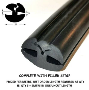 Rubber Window Seal (Claytonrite) 4mm x 3mm with filler strip - Picture 1 of 2