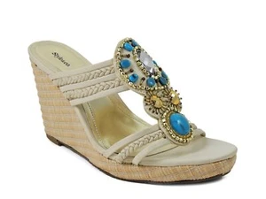 Style&co. Elli Women's Platform Wedge Sandals Ecru Beige Size 8.5 M - Picture 1 of 6