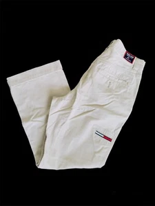 Vintage Tommy Hilfiger Jeans Men’s Beige Logo Spell Out Cargo Pants Size 32x30 - Picture 1 of 7
