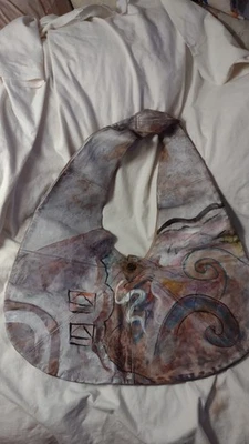 Jane Yoo Bolso Arte Pintado a Mano Cuero Hobo Bolso Cartera Foto 1 de 3