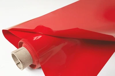 Lackfolie Premium Meterware rot, 30 Meter Rollen einlagig, PVC-Folie schmutz - Bild 1 von 4