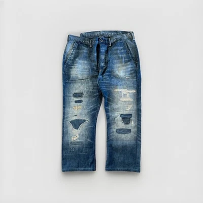 Polo Ralph Lauren Quality Garments Patch Work Denim Blue Jeans 36x32 (cropped) - Image 1 of 4