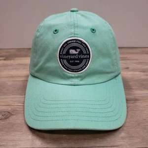 Vineyard Vines Hat Cap Strap Back Mint Green Embroidered Patch Whale Mens - Picture 1 of 8