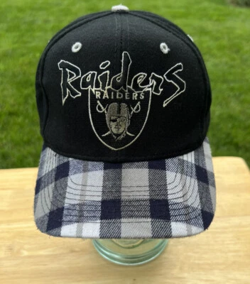 De colección Años 90 Annco Los Angeles Oakland Raiders Snapback Gorra Gorra Rara A Cuadros De Colección Foto 1 de 4