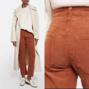AGOLDE Riley Long High Rise Straight Leg Corduroy Pants Womens 33 Saddle Classic - Picture 1 of 13