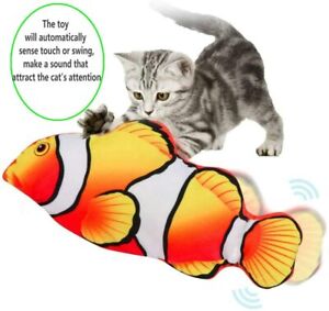 Electric Realistic Interactive Fish Cat Kicker Dancing Flipping Pet Cat Toy Gift