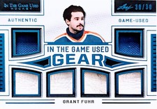 🔥#30/30 GRANT FUHR 6 RELICS 2020-21 LEAF IN THE GAME USED JERSEY OILERS ITG🔥