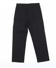Marks and Spencer Boys Black Polyester Cropped Trousers Size 6-7 Years Regular Z