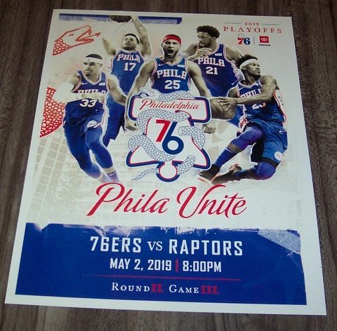 PHILADELPHIA 76ERS SIXERS PLAYOFFS UNITE OR DIE 8.5" X 11" NBA Game PROMO POSTER Cover