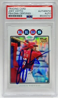 Joey Votto Signed 2008 Topps Chrome Refractor RC #196 PSA/DNA Auto - Image 1 of 2