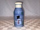 Hartstone Pottery FOREST NIGHT SNOWMAN 32oz Milk Bottle 9" Jug Christmas  USA